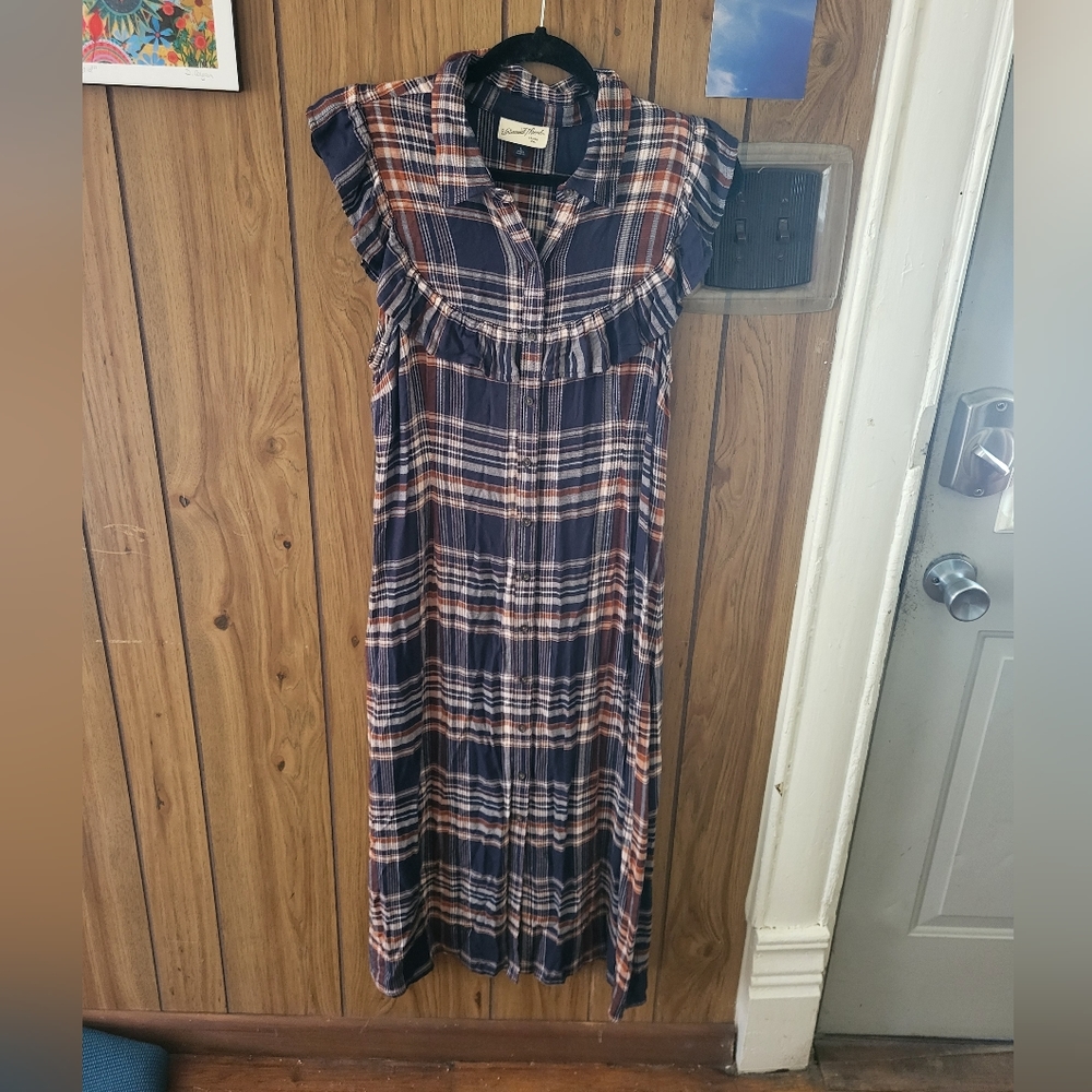 Navy and Terracotta Maxi Dress